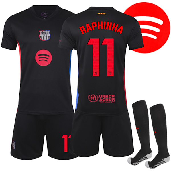 Barcelona Borta Fotbollströja Barn 2024-2025 Nr 11 Raphinha 18