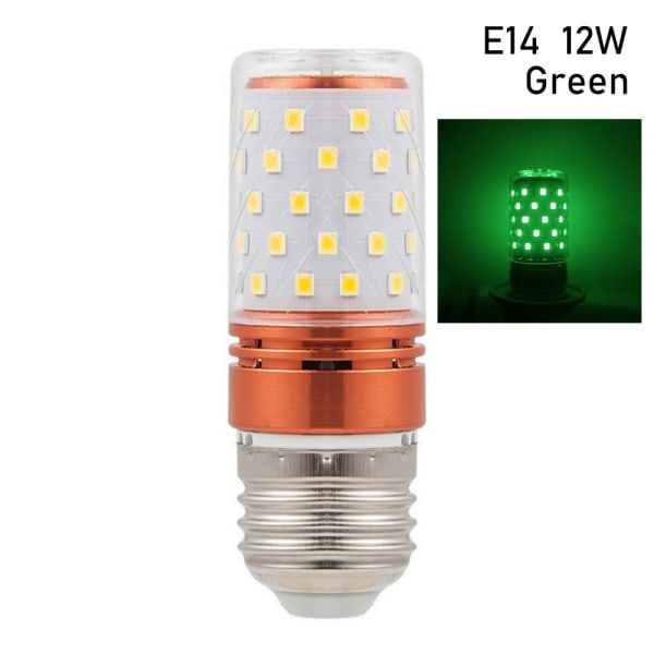 LED Majs farverige Lyspærer Majslampe GRØN E14 12W E14 12W Green E14  12W-E14  12W