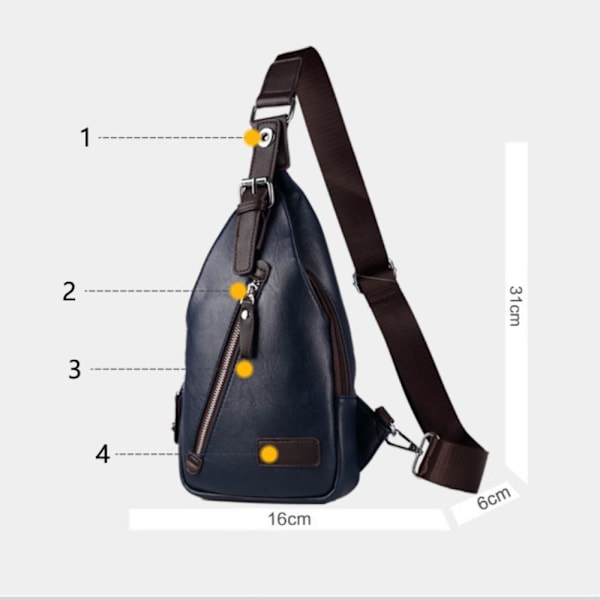 Bröstväska Sling Bag BLÅ blue