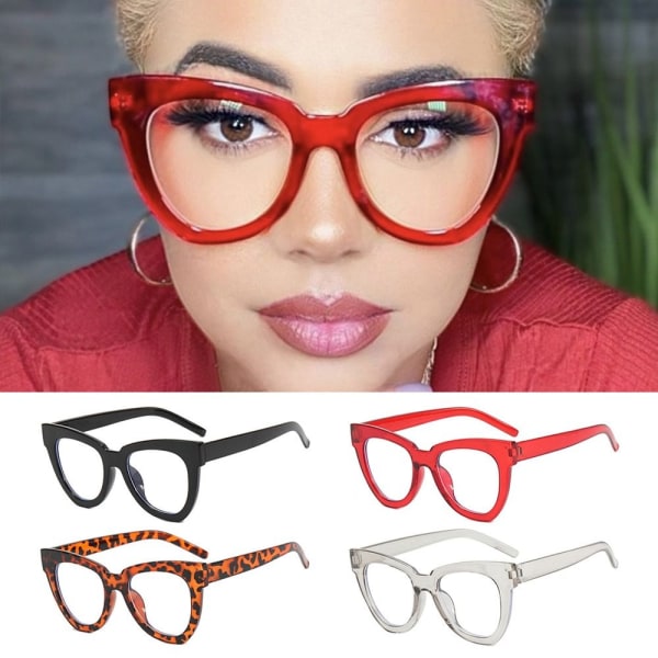 Eye Eyeglasses Anti Blue Light Briller CLEAR RED CLEAR RED Clear Red