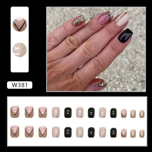24stk False Nails Short Square W382 W382 W382
