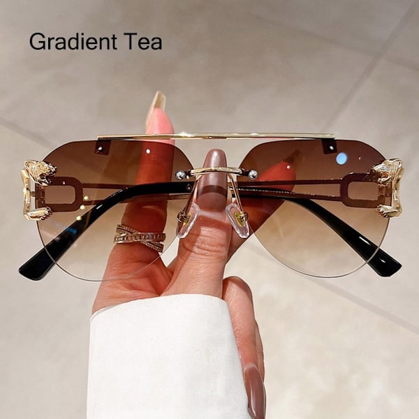 Cheetah Decor Solbriller Dobbelt Bridge Solbriller GRADIENT TEA Gradient Tea
