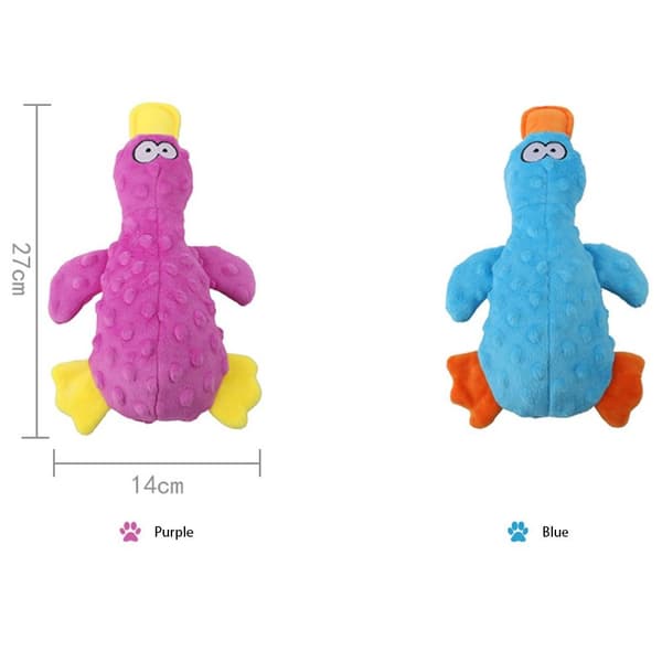 Hundleksaker Plysch Squeaky Duck BLÅ Blue