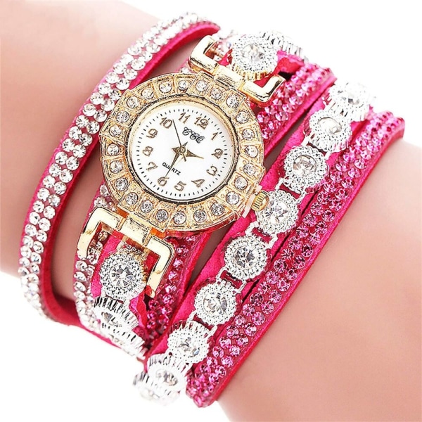 Round Watch Armband Klockor ROSE RED Rose red