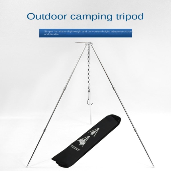 Campfire Tripod Camping Hållare Cooking Hanger