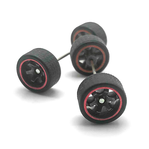Bilhjul Gummidæk SORT RØD ASSORTERT black red assorted
