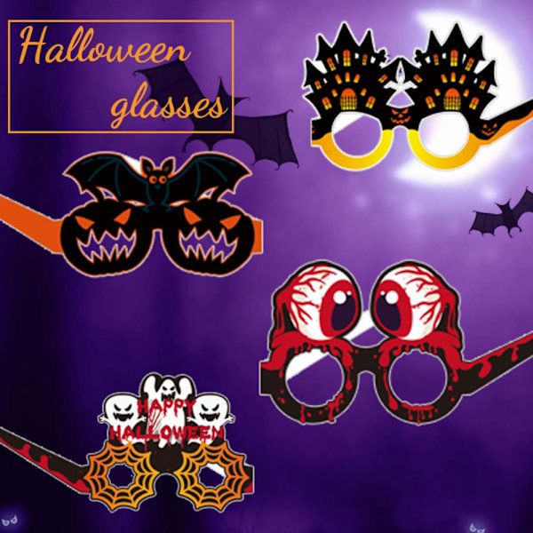 10 kpl Pumpkin Glasses Halloween Photography Props silmälasikehys