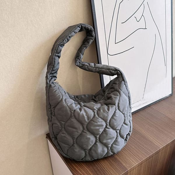 Axelväska Puffy Handväska GRÅ Grey
