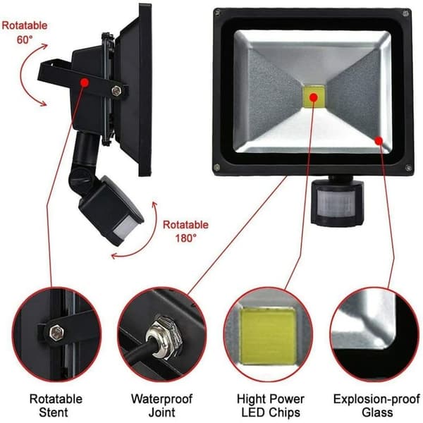 Utomhusljus Rörelsesensor 10W 10W 10W