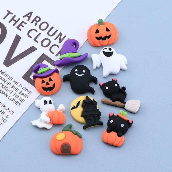 20 stk Halloween Græskar Figur 3D Resin Flad Græskar LAMPE pumpkin lamp