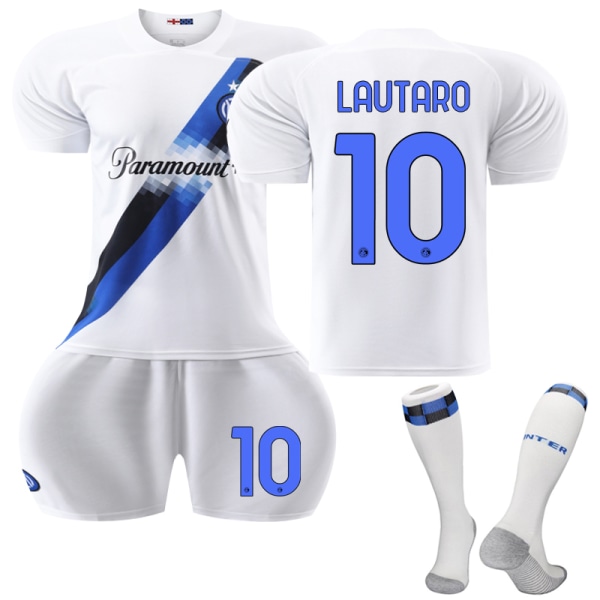 2023-2024 Internazionale Milano Udebane fodboldtrøje til børn nr. 10 Lautaro 16