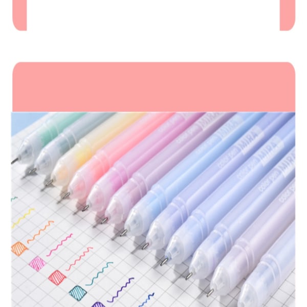 12 stk/boks farget gel penner sett Kawaii kulepenn Mark Pen