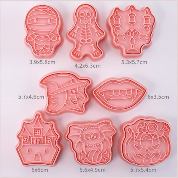 8 kpl Puristustyökalu Cookie Mold mold