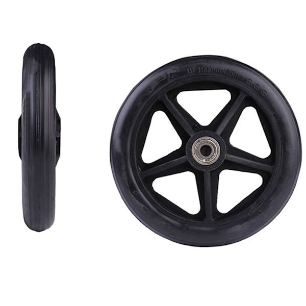 Shoppin Cart Pyörät Solid Tire Wheel MUSTA 8TUUMA Black 8inch