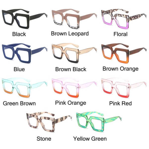 Anti-Blue Light Briller Dame Optisk Brille Stel BRUN Brown Black