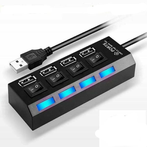USB HUB-sovitin VALKOINEN white