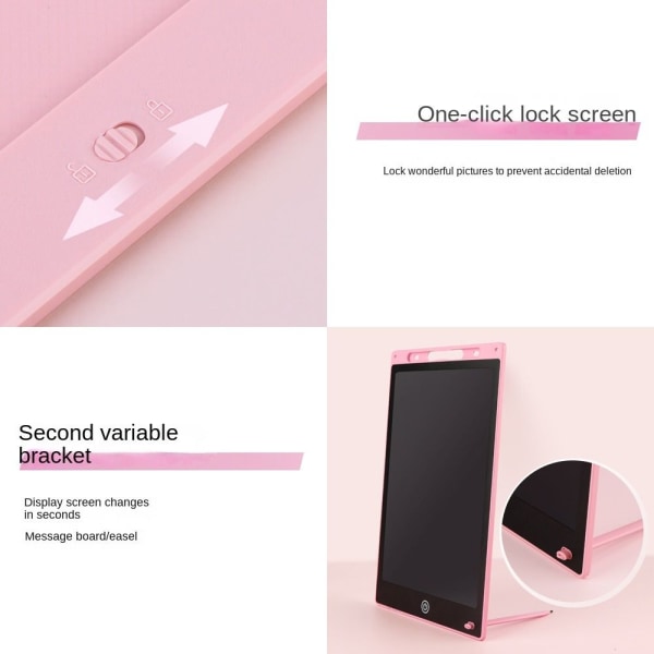 LCD-skrivebrett Tegnebrett ROSA 10 TOMMERS Pink 10 inch