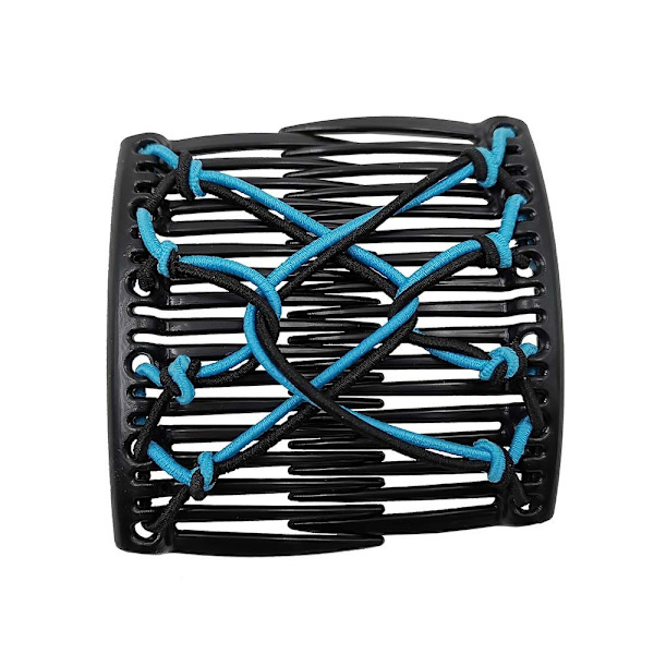 Elastiskt rep Pan Hårklämmor Lazy Comb BLÅ BLUE