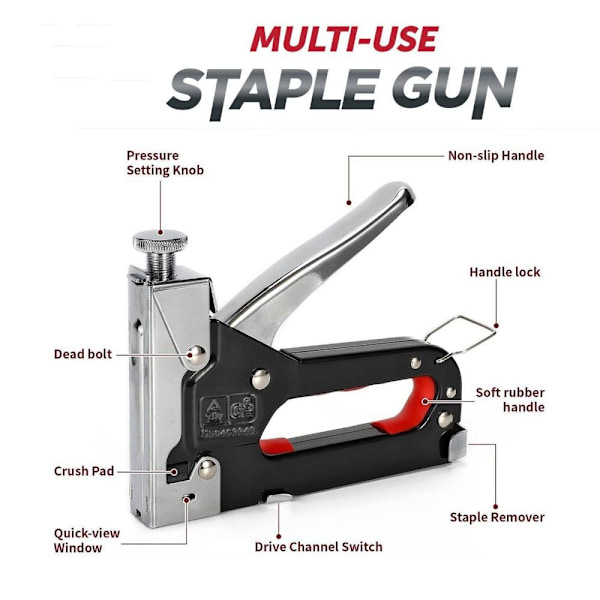 Tacker Staple Gun Verhoilu Nitoja Manuaalinen niittipistooli