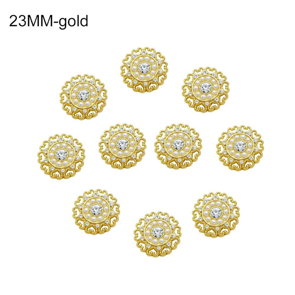 10st Love Heart Rhinestone Buttons Skjorta Knappar GULD 23MM gold 23MM