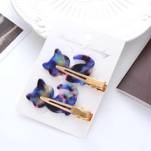 4 kpl Cat Shape Traceless Barrettes asetaattihiusklipsit 3 3 3