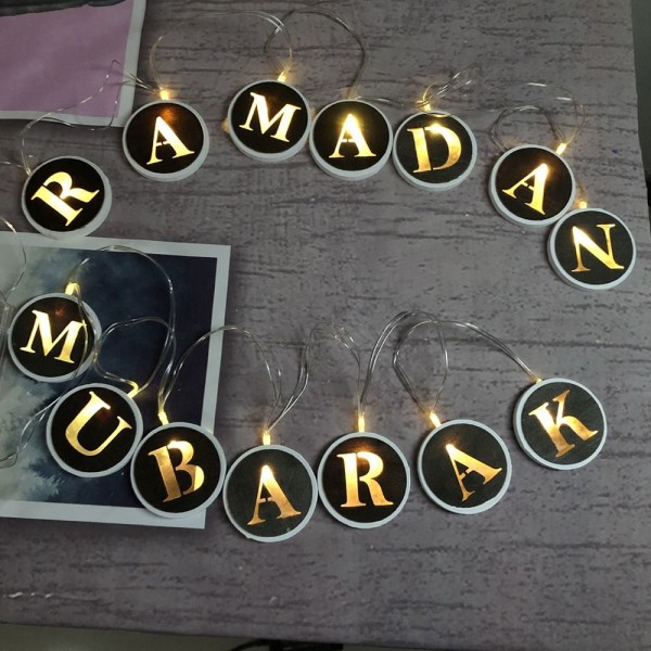 2m 10 LED Eid Mubarak LED-ljusslinga Ramadanlykta 6 6