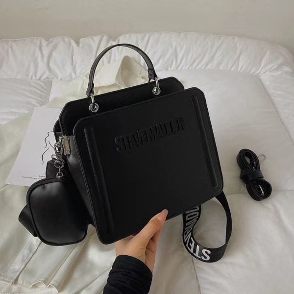 Kvinner Tote Bag Crossbody Håndveske SVART Black