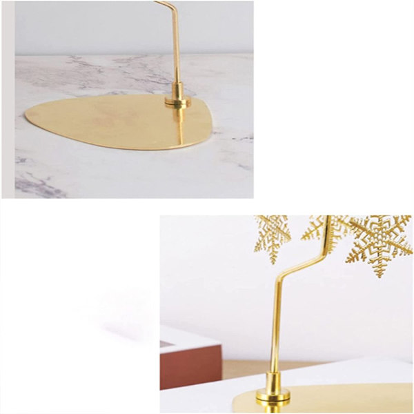 Karuselli Kynttilänpyöri Kynttiläpuikkotelineen alusta GOLD SNOWFLAKE Gold Snowflake 1