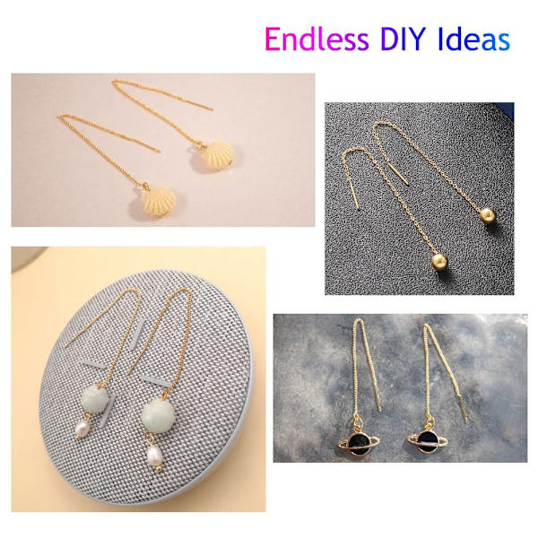 10 kpl Gold Threader Korvakorut Hypoallergenic Ear Threads Drop