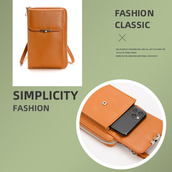 Telefon Crossbody taske RFID Anti Theft Pung PINK Pink