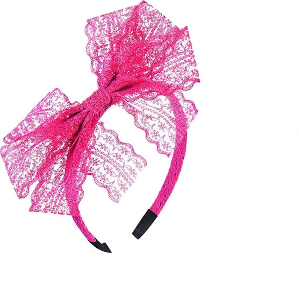 2PC Lace Bow Pandebånd Hårbånd SORT SORT black