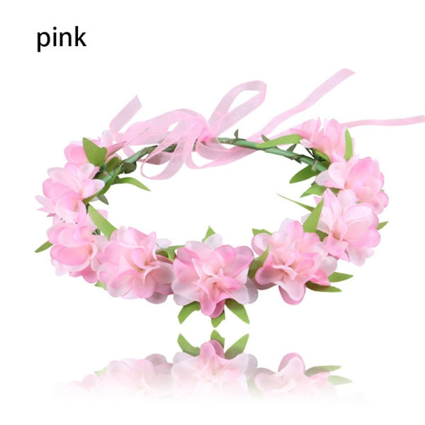 Brud Hår Kransar Blomma Hårband ROSA pink