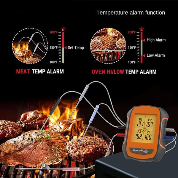 Trådlös kötttermometer Bluetooth med 4 st köttsonder
