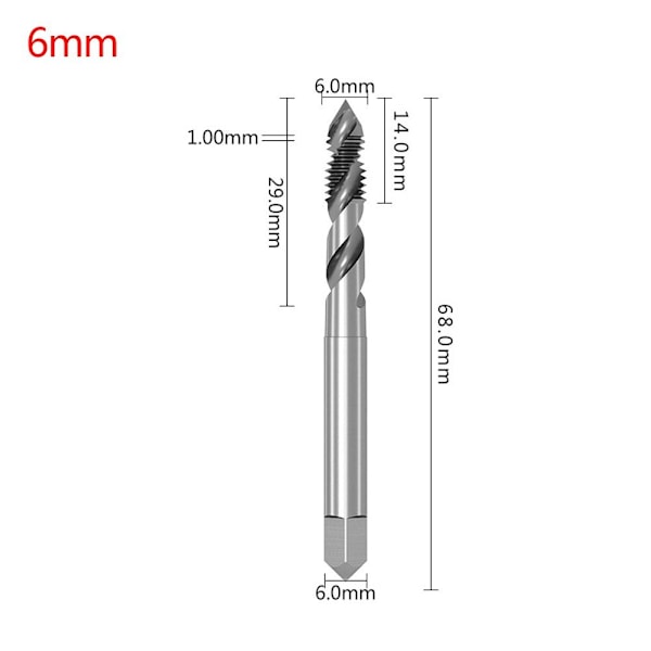 Tapping Bit Spiral Tap 6MM 6mm