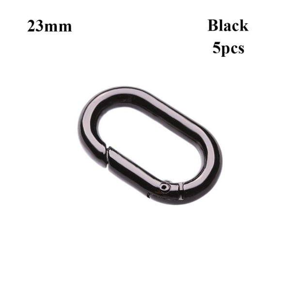 5stk Fjær Ovale Ringer Veske Beltespenner SORT 23MM Black 23mm