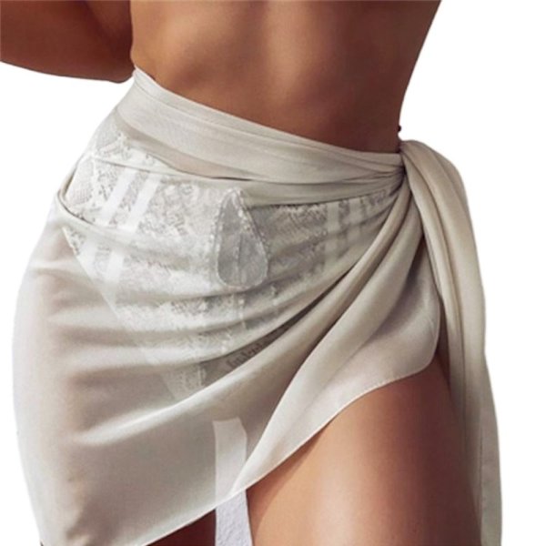 Bikini indpakket gennemsigtig top badetøj cover-up kjole 9 9 9