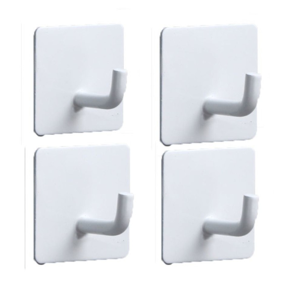 4st självhäftande krokar Sticky Pothook VIT white