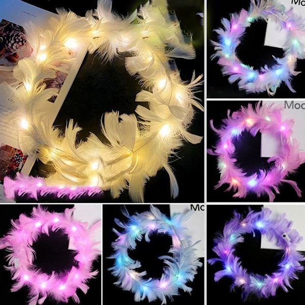 2st glödande LED-krans Halloween kronblomma 1 1 1