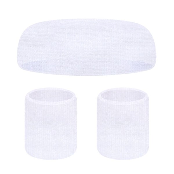 3kpl/ set Rannesuojat Sports Headband WHITE White