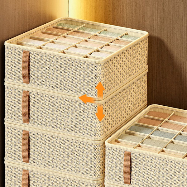 Underkläder Förvaringslåda Lådor Separatorlådor BEIGE 7 GRIDS 7 beige 7 grids-7 grids