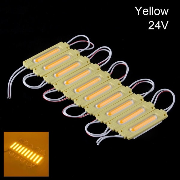 10 kpl LED-moduuli COB Light KELTAINEN 24V KELTAINEN 24V yellow 24V