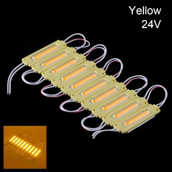 10ST LED-modul COB Ljus GUL 24V GUL 24V yellow 24V