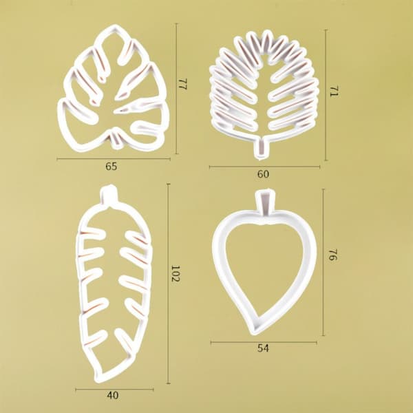 8 kpl Tropical Plants Leaf Mold Cookie Biscuit Mold Cake 8Pcs