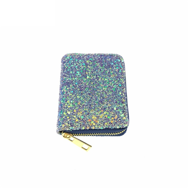 Glitter-pailletter møntpung med lynlås 3 3 3