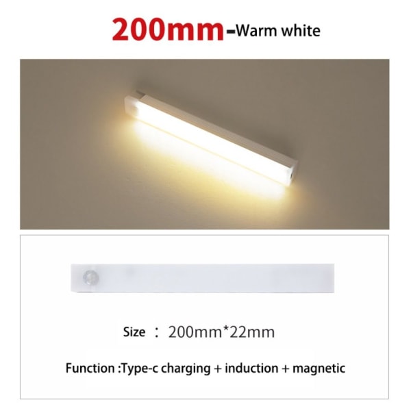 Nattljus Rörelsesensorljus VIT 10CM White 10CM