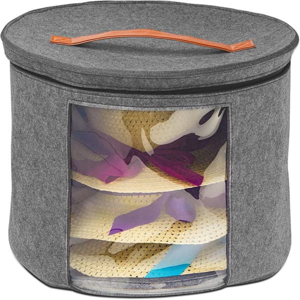 Filt Hat Box Hat Cases Hat Oppbevaringsbinger gray