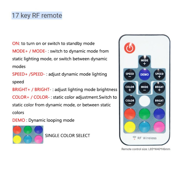 Mini RGB Controller LED-valonauha Bluetooth