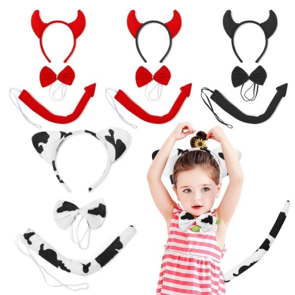 Halloween Devil -asusetti Fancy Mekko set PUNAINEN PUNAINEN Red