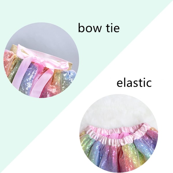 Regnbåge färgglada Tutu kjol barn flickor headband