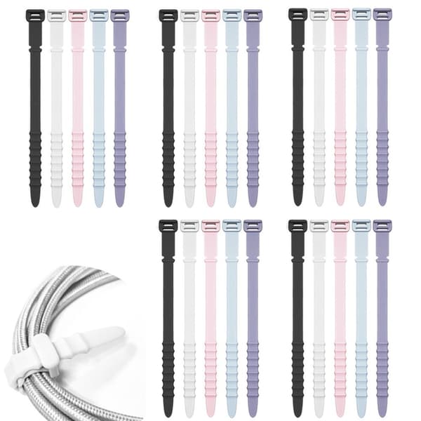 25 stk. silikone kabelbindere kabelbindere stropper kabelholder 6 inch25 PCS